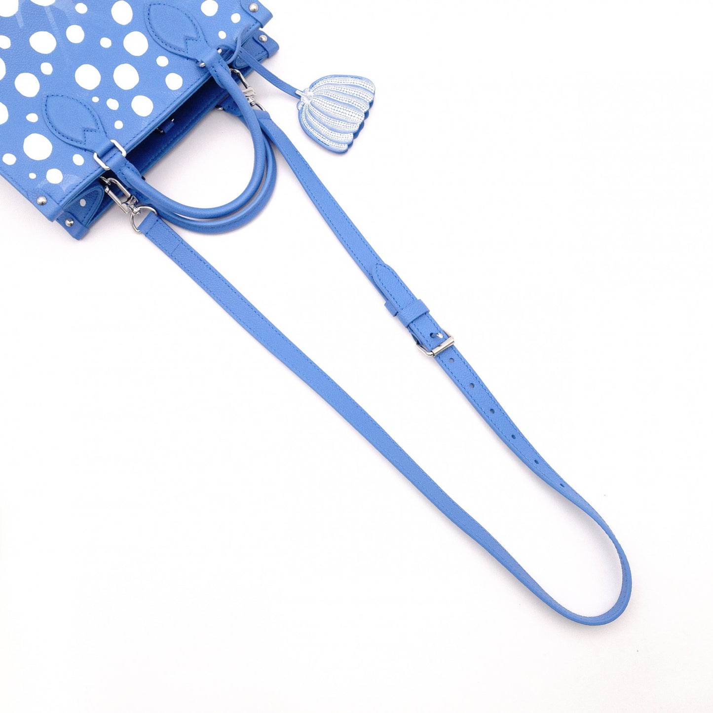 LOUIS VUITTON Yayoi Kusama On the Go PM Monogram Implant Handbag, Leather, Blue, 2-Way