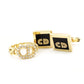 Christian Dior Ring Cuff Set Gold Rhinestone CD Logo Men's Women's 7-10-481