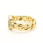 Christian Dior Ring Cuff Set Gold Rhinestone CD Logo Men's Women's 7-10-481