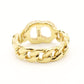 Christian Dior Ring Cuff Set Gold Rhinestone CD Logo Men's Women's 7-10-481