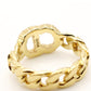 Christian Dior Ring Cuff Set Gold Rhinestone CD Logo Men's Women's 7-10-481