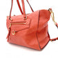 LOUIS VUITTON Lumineux PM Monogram Implant Shoulder Bag, Leather, Orange, 2-Way