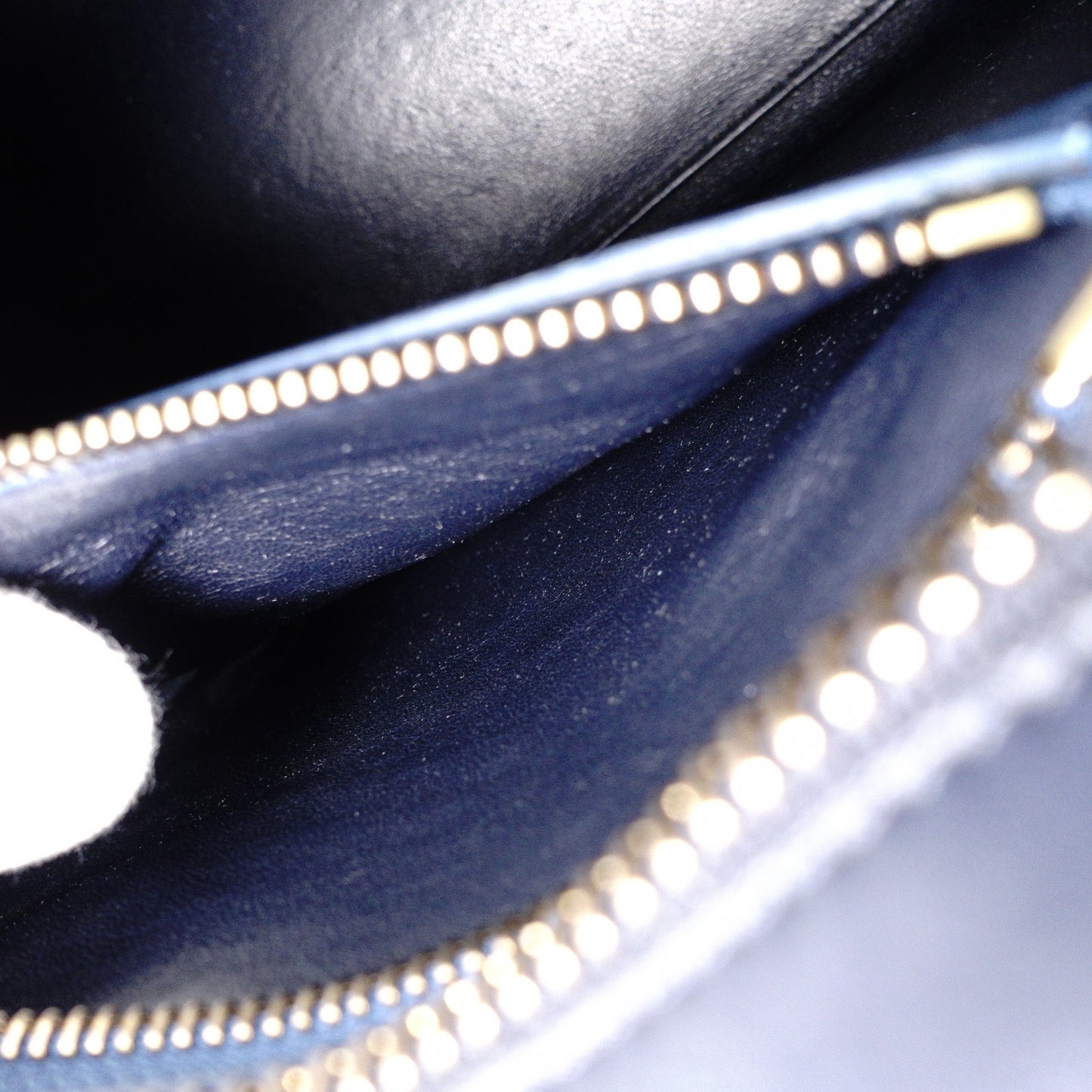 CELINE Luggage Micro Handbag, Leather, Blue, Tote Bag