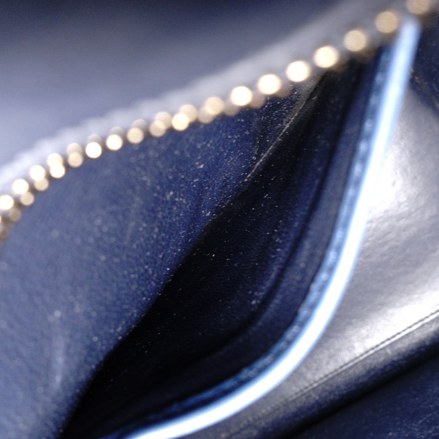 CELINE Luggage Micro Handbag, Leather, Blue, Tote Bag