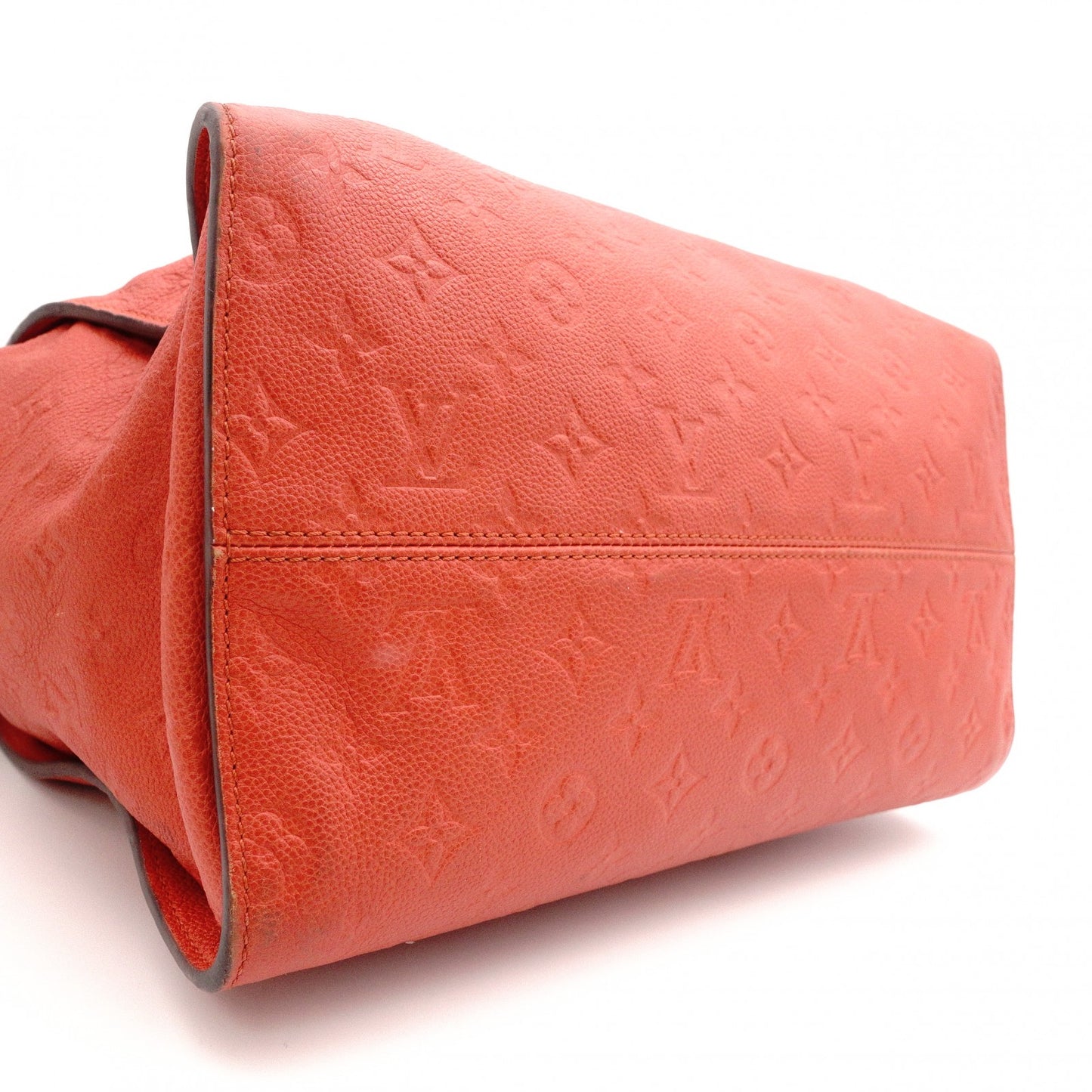 LOUIS VUITTON Lumineux PM Monogram Implant Shoulder Bag, Leather, Orange, 2-Way