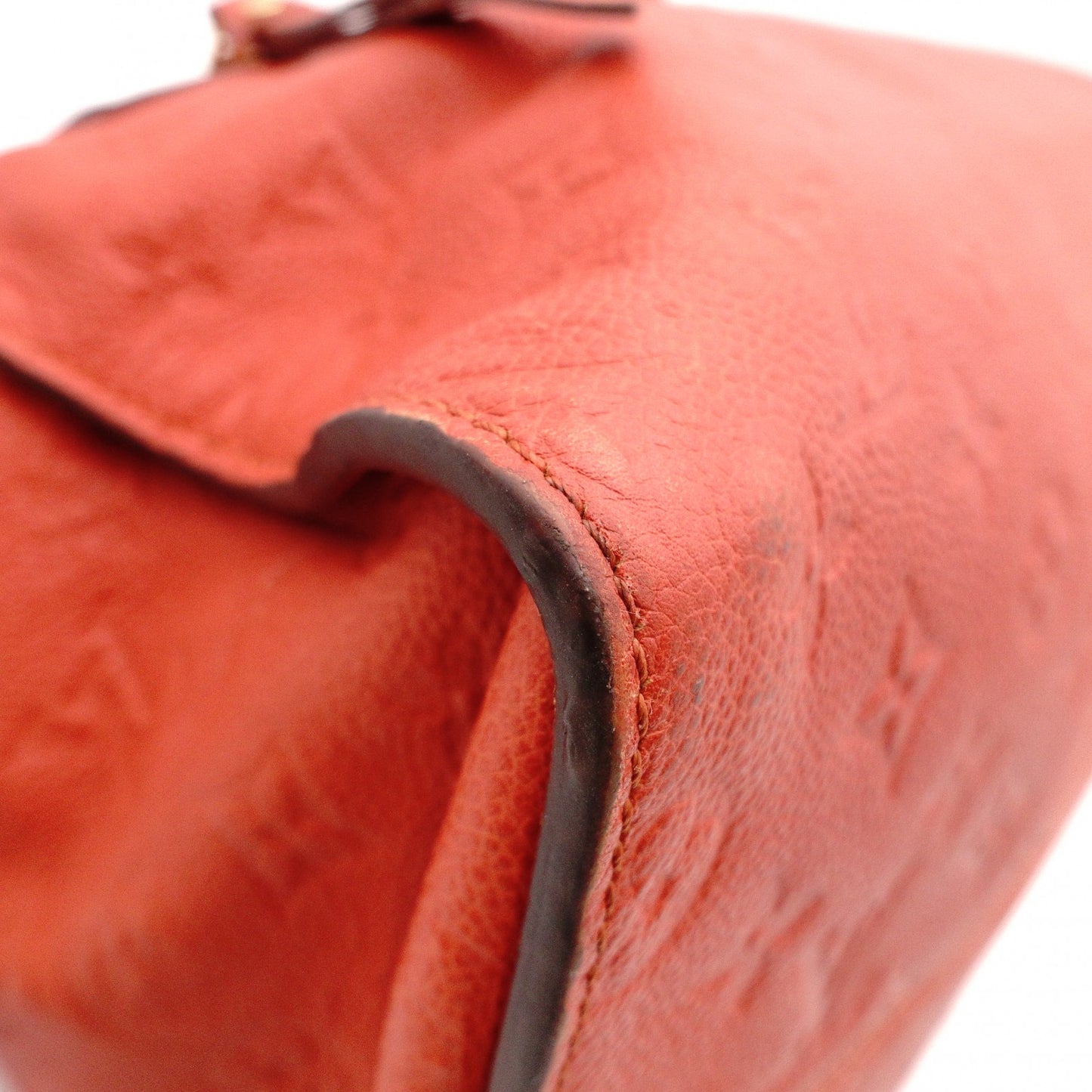 LOUIS VUITTON Lumineux PM Monogram Implant Shoulder Bag, Leather, Orange, 2-Way