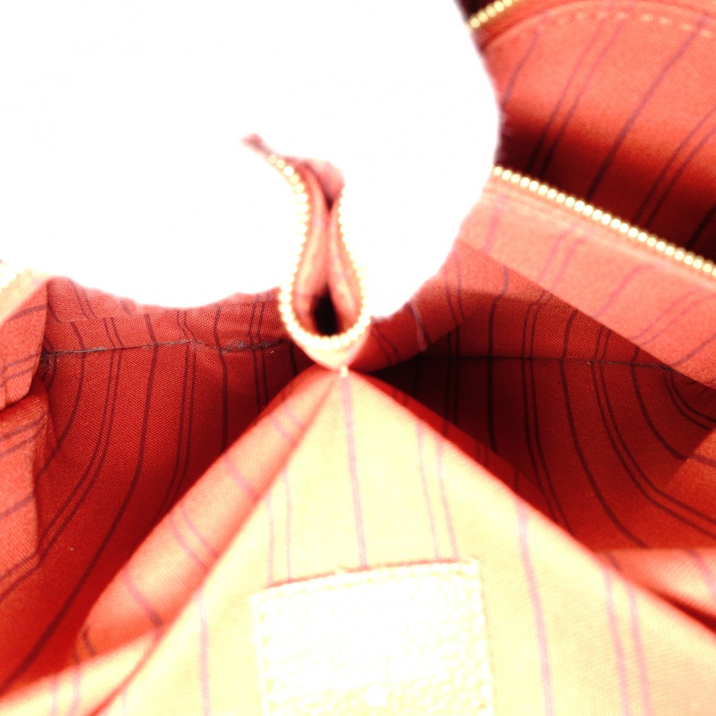 LOUIS VUITTON Lumineux PM Monogram Implant Shoulder Bag, Leather, Orange, 2-Way