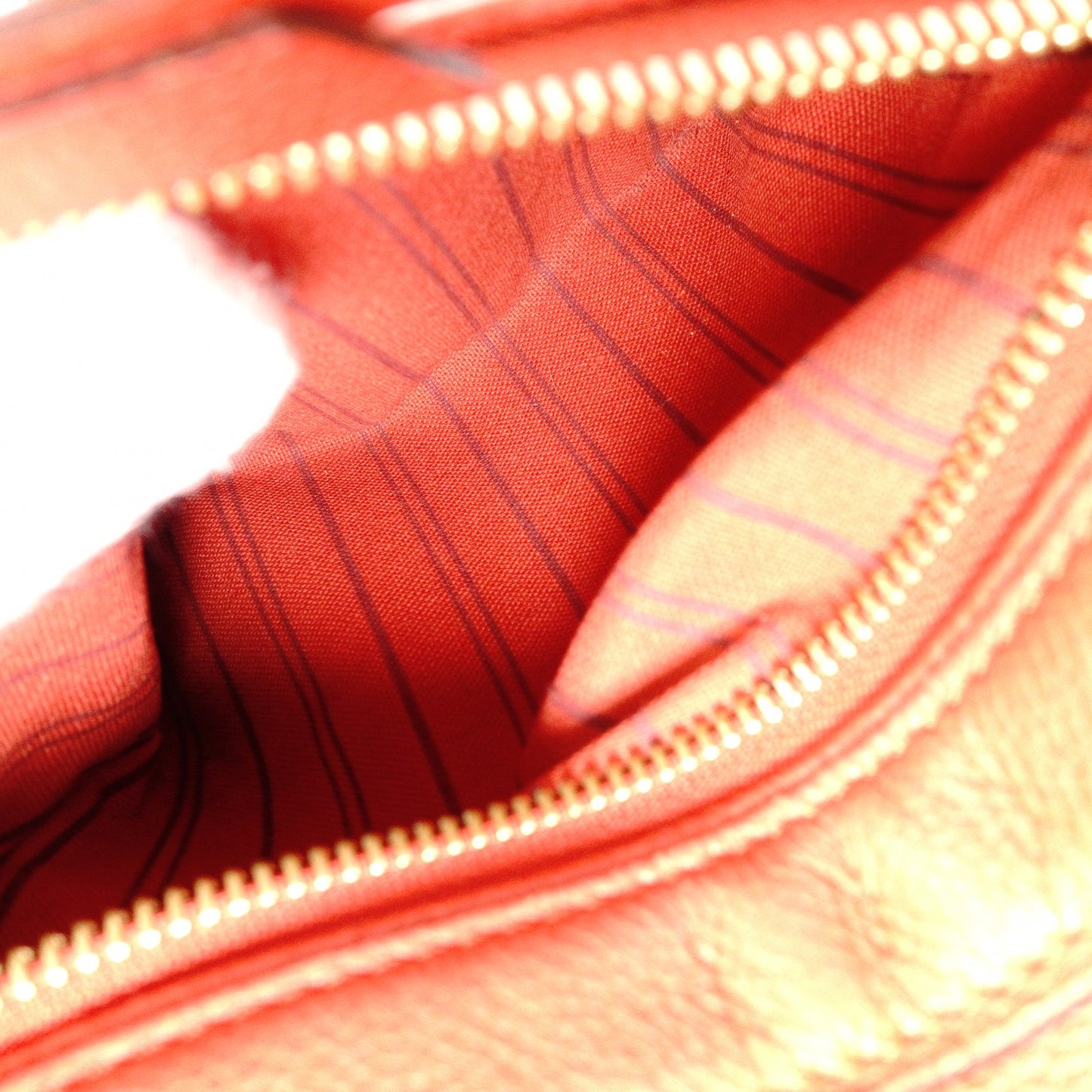 LOUIS VUITTON Lumineux PM Monogram Implant Shoulder Bag, Leather, Orange, 2-Way