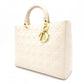 Christian Dior Lady Dior Handbag, Leather, Off-White, 2-Way