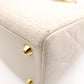 Christian Dior Lady Dior Handbag, Leather, Off-White, 2-Way