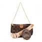 LOUIS VUITTON Multi-Pochette Accessoires Monogram Canvas Shoulder Bag, Brown/Pink, Leather/PVC Women's