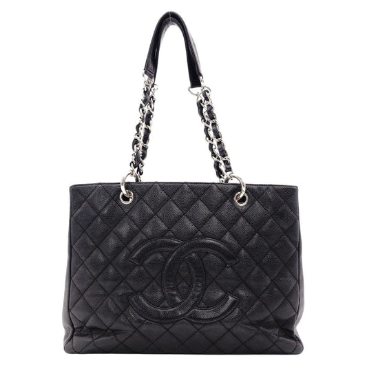 CHANEL Matelassé Shoulder Bag Leather Black