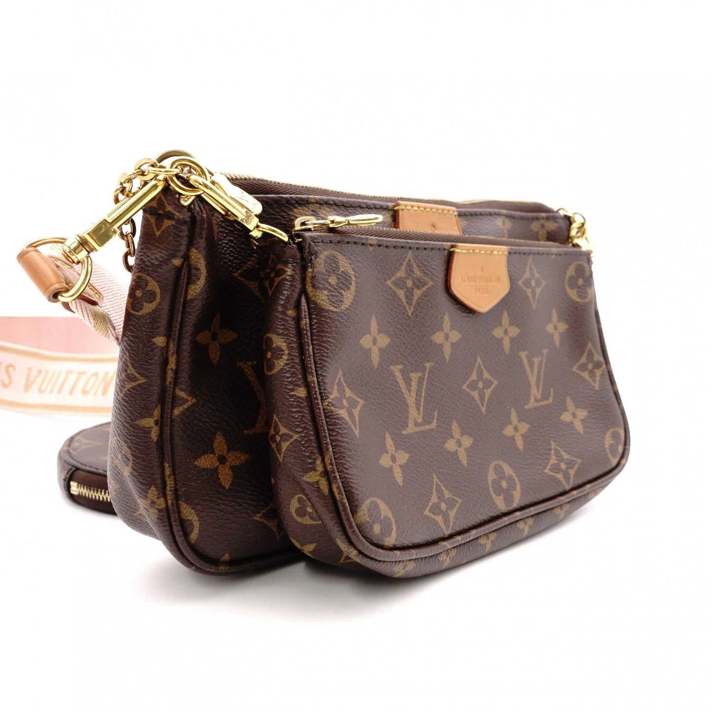 LOUIS VUITTON Multi-Pochette Accessoires Monogram Canvas Shoulder Bag, Brown/Pink, Leather/PVC Women's