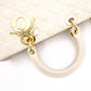 Christian Dior Lady Dior Handbag, Leather, Off-White, 2-Way