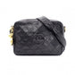 CHANEL Lambskin Matelassé Shoulder Bag, Leather, Black, Vintage Gold Hardware
