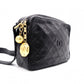 CHANEL Lambskin Matelassé Shoulder Bag, Leather, Black, Vintage Gold Hardware