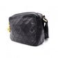 CHANEL Lambskin Matelassé Shoulder Bag, Leather, Black, Vintage Gold Hardware