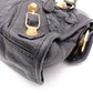 BALENCIAGA The Mini City Handbag, Leather, Gray, Women's, Crossbody, Gold Hardware