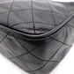 CHANEL Lambskin Matelassé Shoulder Bag, Leather, Black, Vintage Gold Hardware