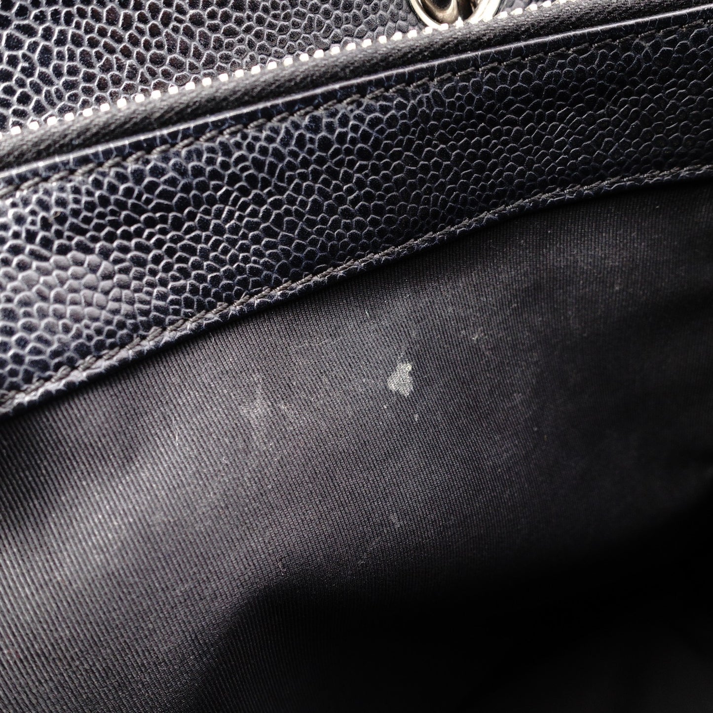 CHANEL Matelassé Shoulder Bag Leather Black