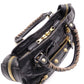 BALENCIAGA The Mini City Handbag, Leather, Gray, Women's, Crossbody, Gold Hardware