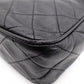 CHANEL Lambskin Matelassé Shoulder Bag, Leather, Black, Vintage Gold Hardware