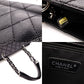 CHANEL Matelassé Shoulder Bag Leather Black