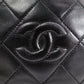 CHANEL Lambskin Matelassé Shoulder Bag, Leather, Black, Vintage Gold Hardware