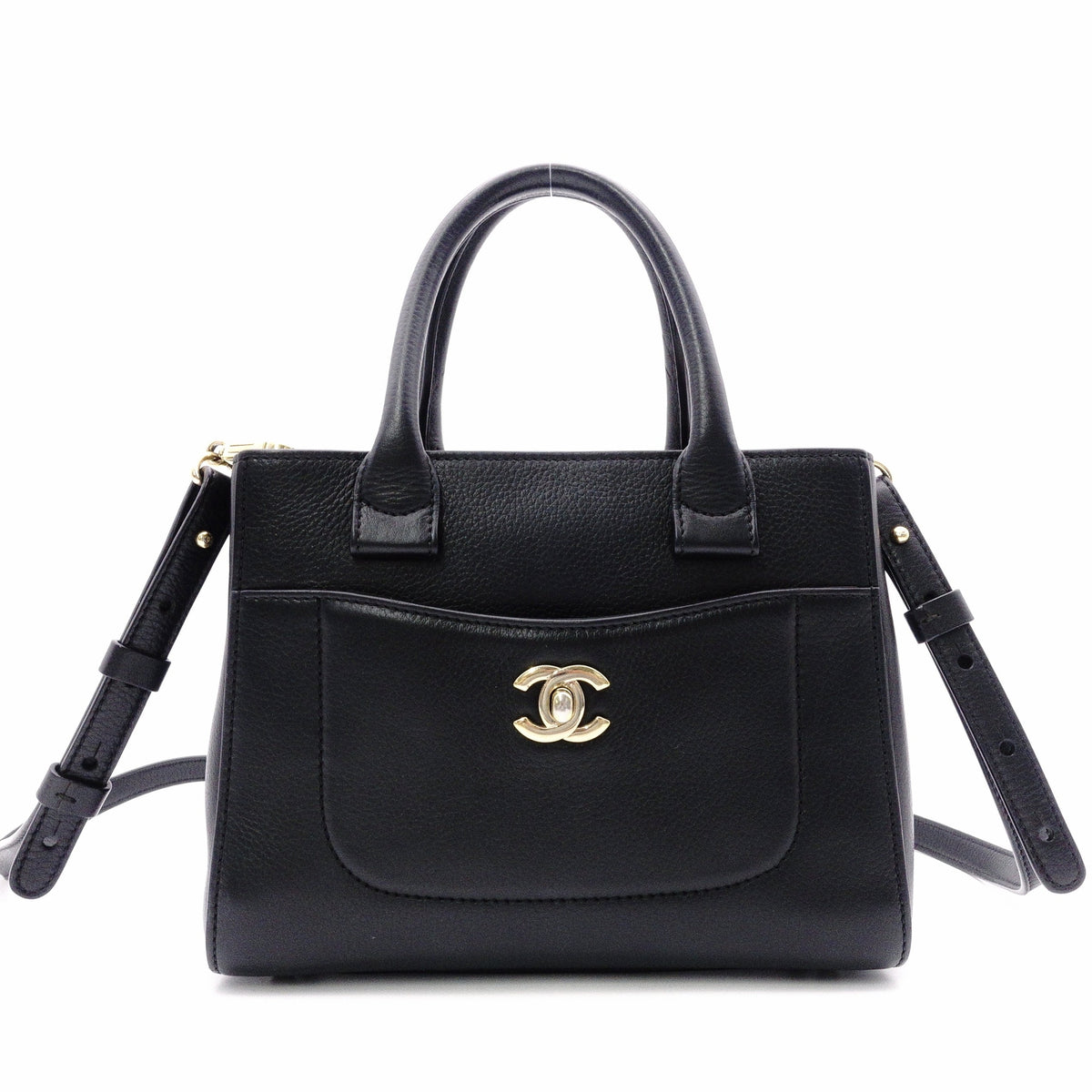 CHANEL Neo Executive Shoulder Bag, 2way Hand Bag, Leather, Black, Gold Hardware, Women's