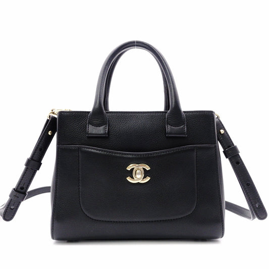 CHANEL Neo Executive Shoulder Bag, 2way Hand Bag, Leather, Black, Gold Hardware, Women's