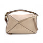 LOEWE Puzzle Medium Handbag, Leather, Beige, 2-Way, Gold Hardware, Crossbody