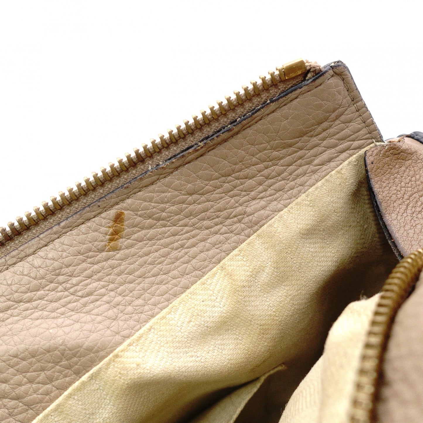 LOEWE Puzzle Medium Handbag, Leather, Beige, 2-Way, Gold Hardware, Crossbody