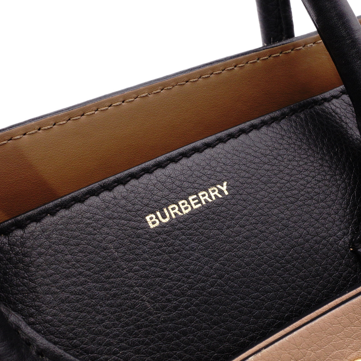 BURBERRY Belt Bag, Handbag, Leather, Black, Brown, 2-Way Crossbody