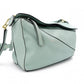 LOEWE Puzzle Medium Handbag, Leather, Green, 2-Way Crossbody