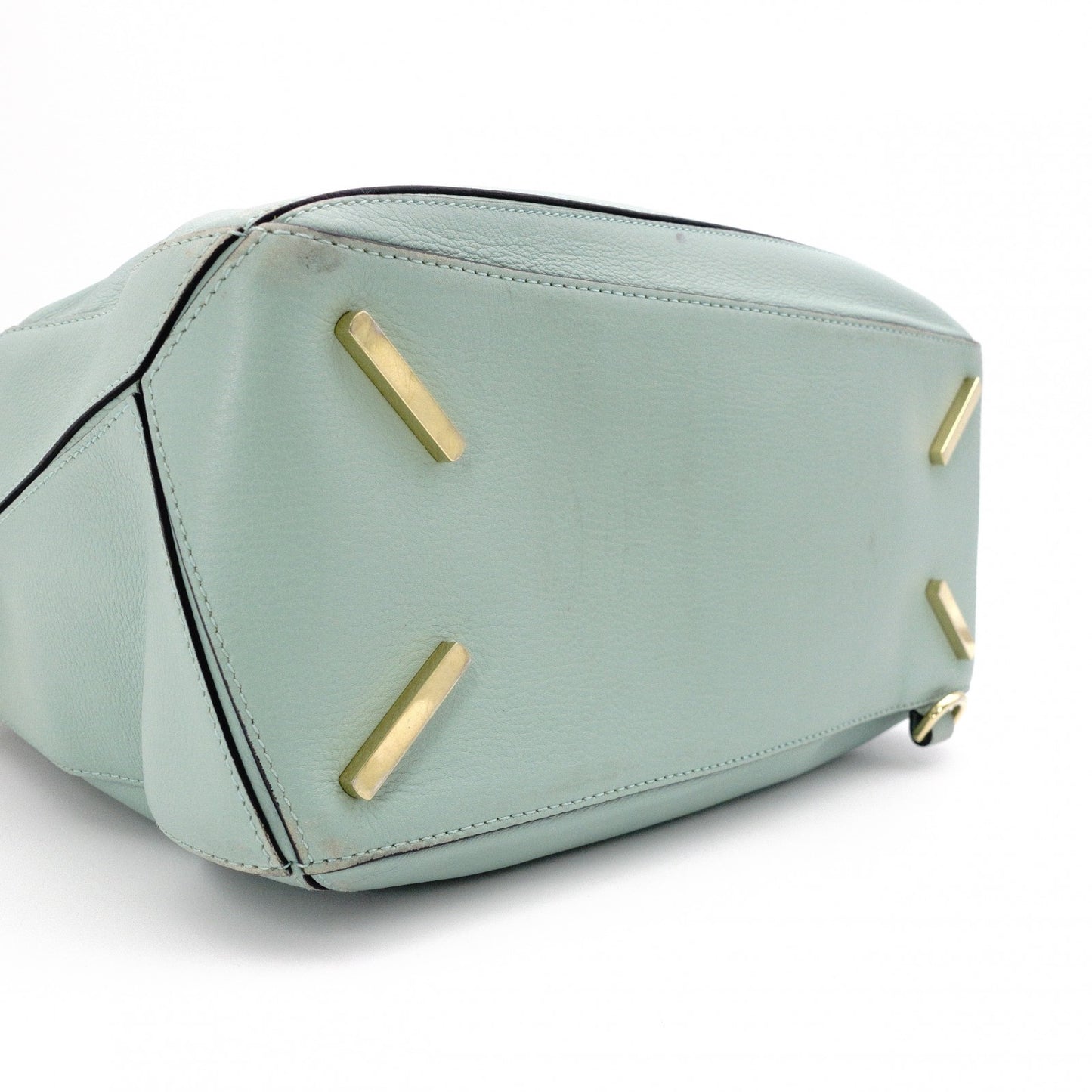 LOEWE Puzzle Medium Handbag, Leather, Green, 2-Way Crossbody