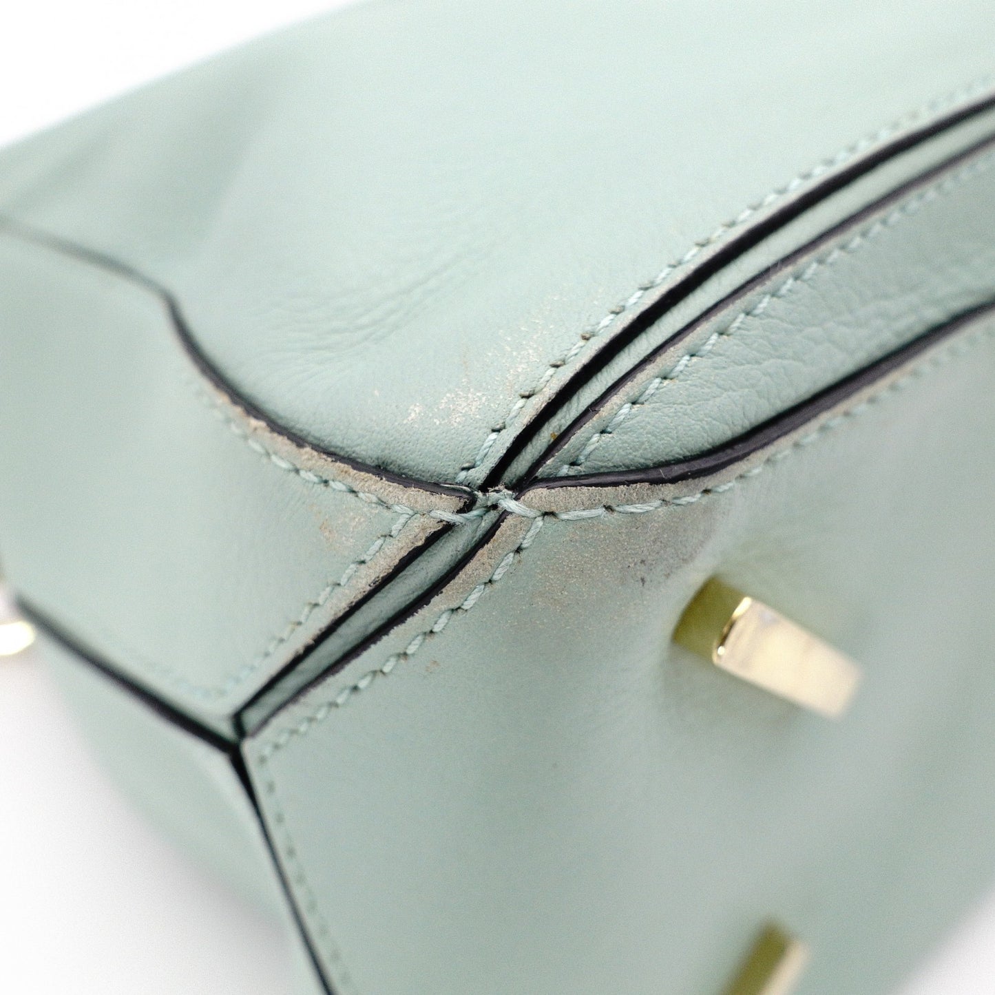 LOEWE Puzzle Medium Handbag, Leather, Green, 2-Way Crossbody