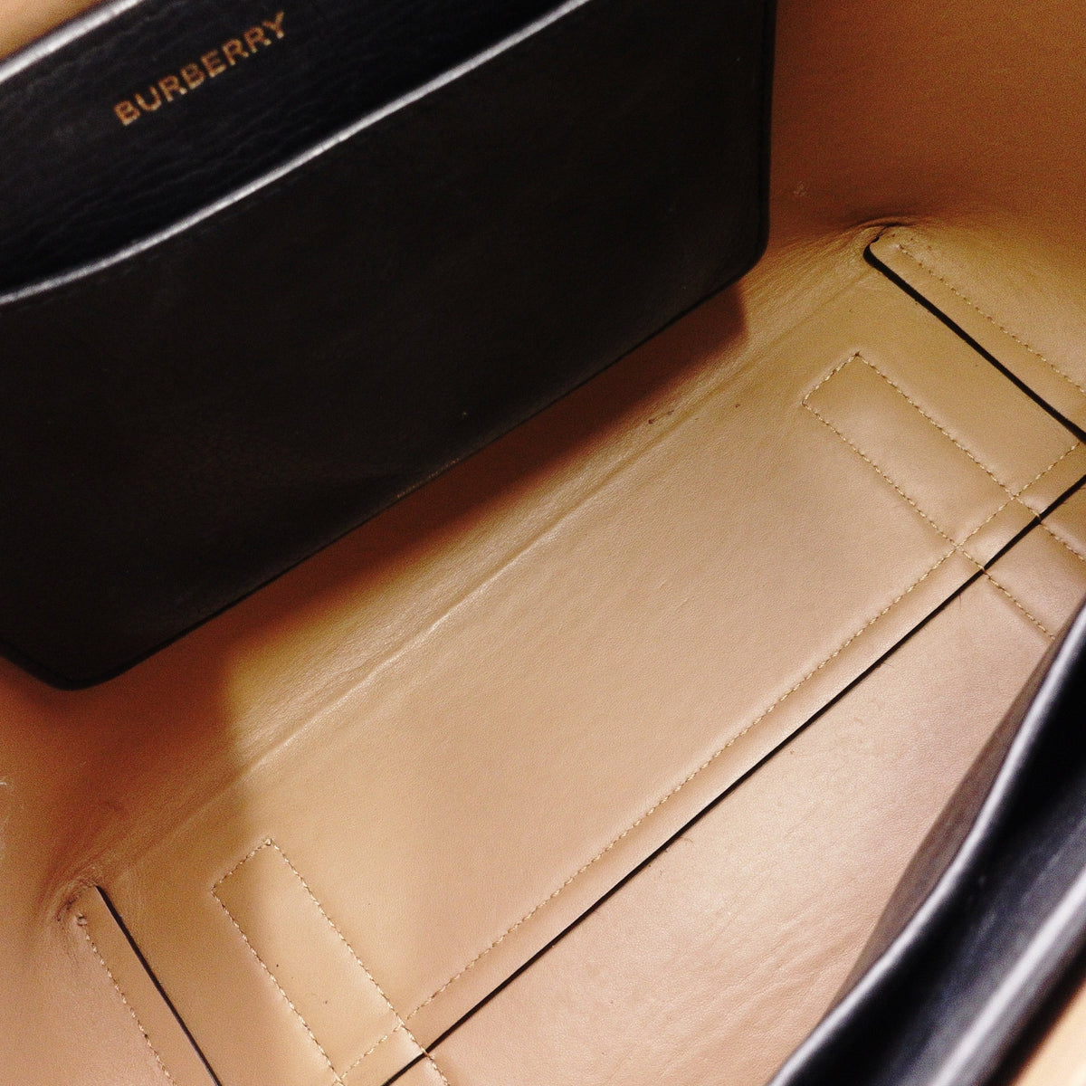 BURBERRY Belt Bag, Handbag, Leather, Black, Brown, 2-Way Crossbody