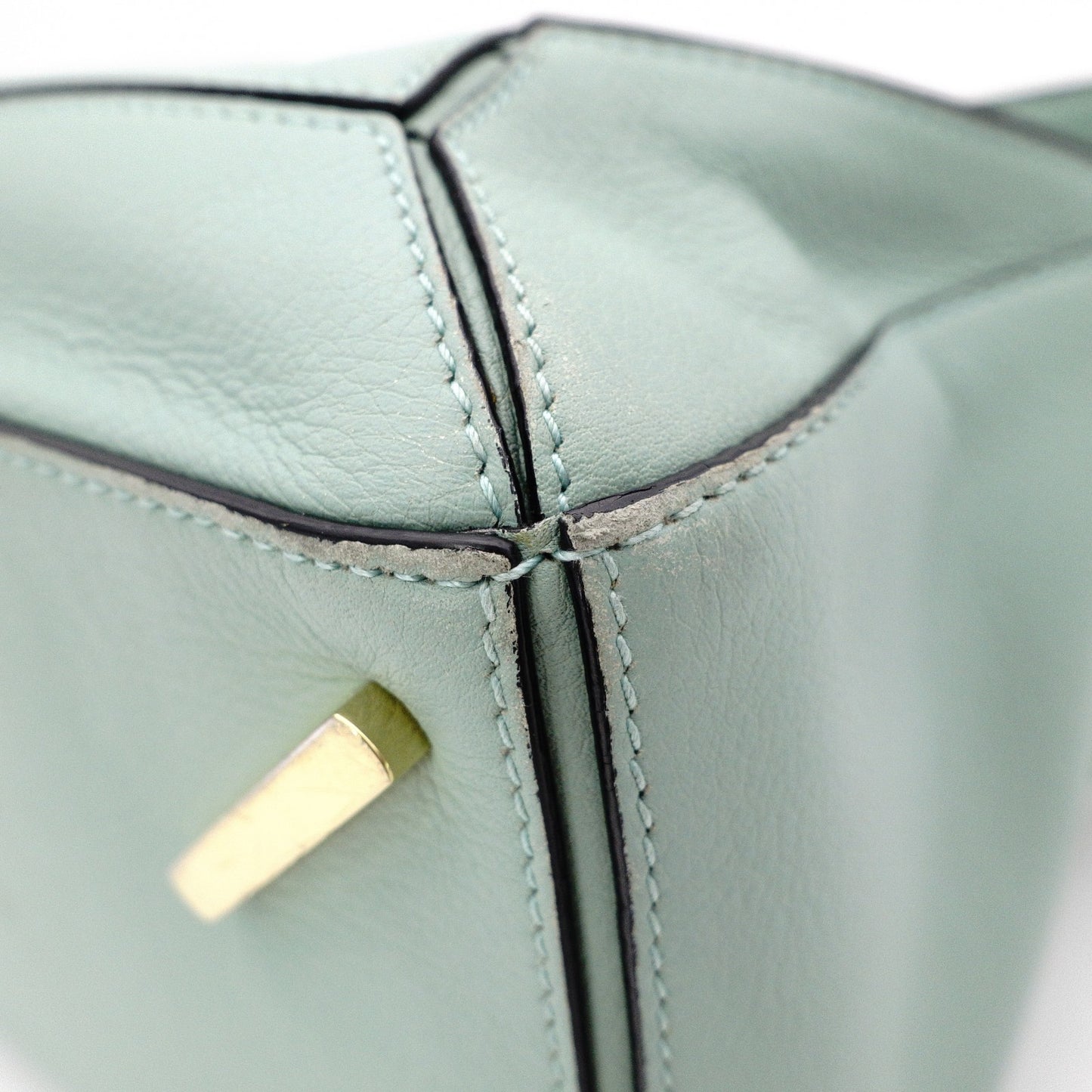 LOEWE Puzzle Medium Handbag, Leather, Green, 2-Way Crossbody