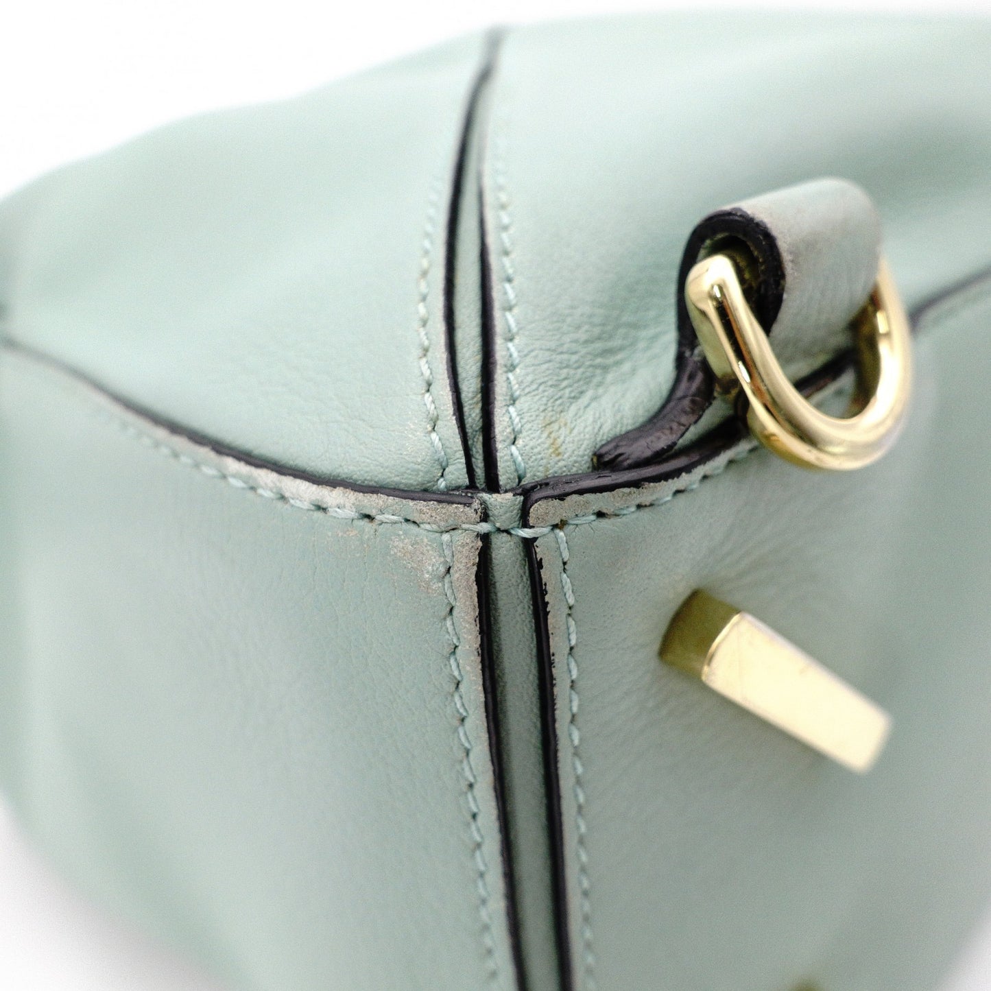 LOEWE Puzzle Medium Handbag, Leather, Green, 2-Way Crossbody