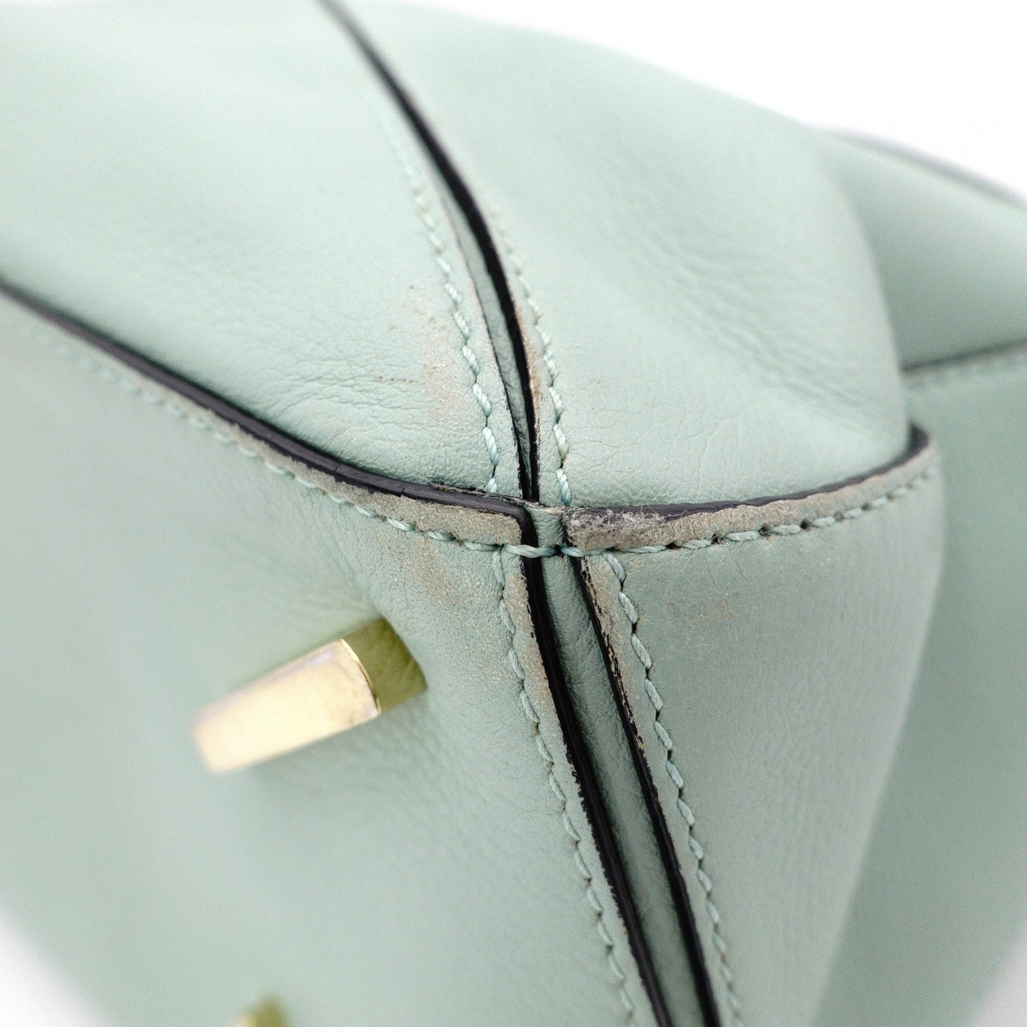 LOEWE Puzzle Medium Handbag, Leather, Green, 2-Way Crossbody