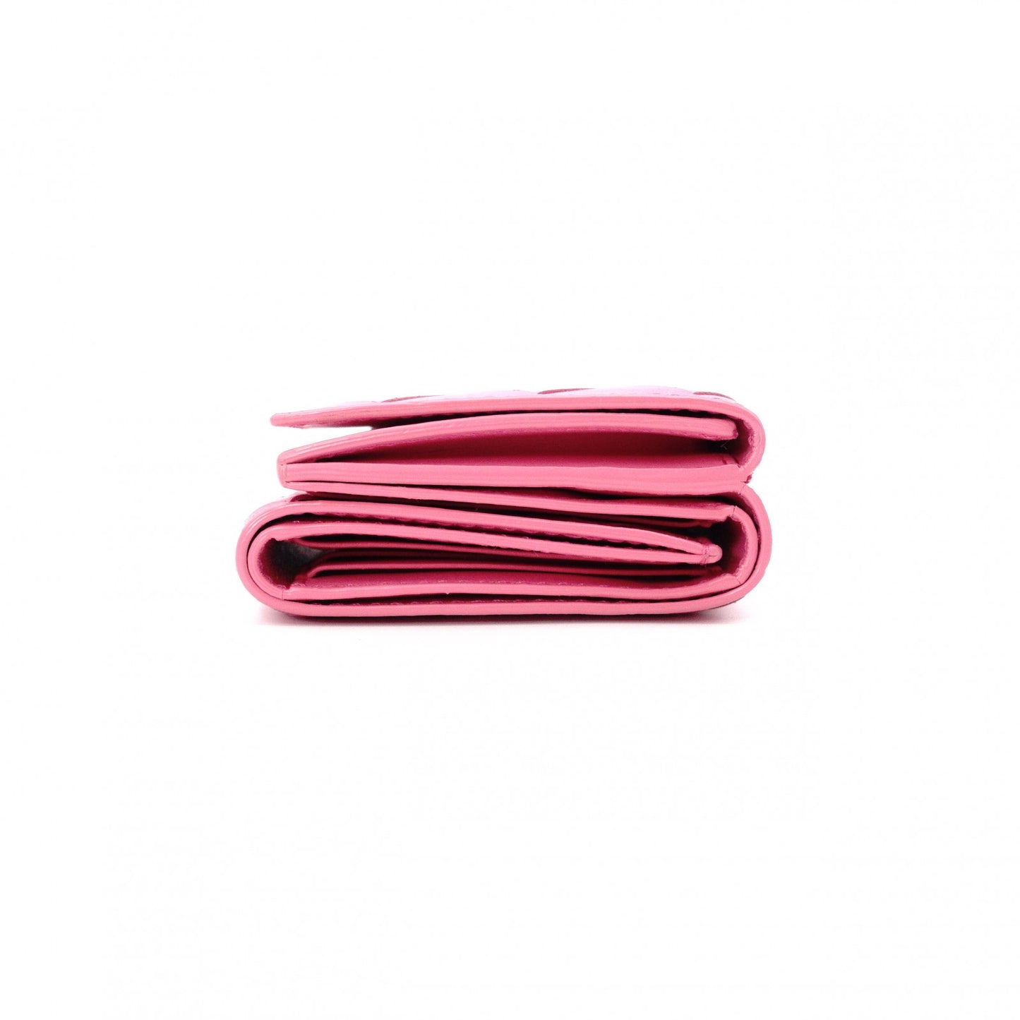 Bottega Veneta Intrecciato Tri-Fold Wallet, Leather, Pink, Wallet