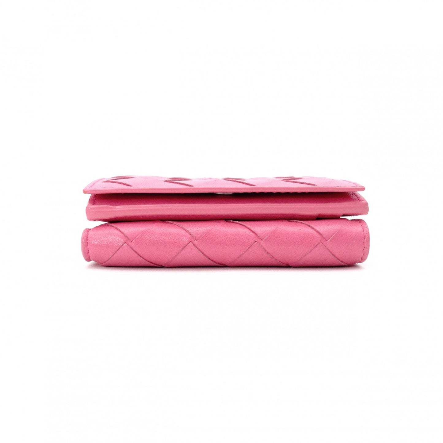 Bottega Veneta Intrecciato Tri-Fold Wallet, Leather, Pink, Wallet