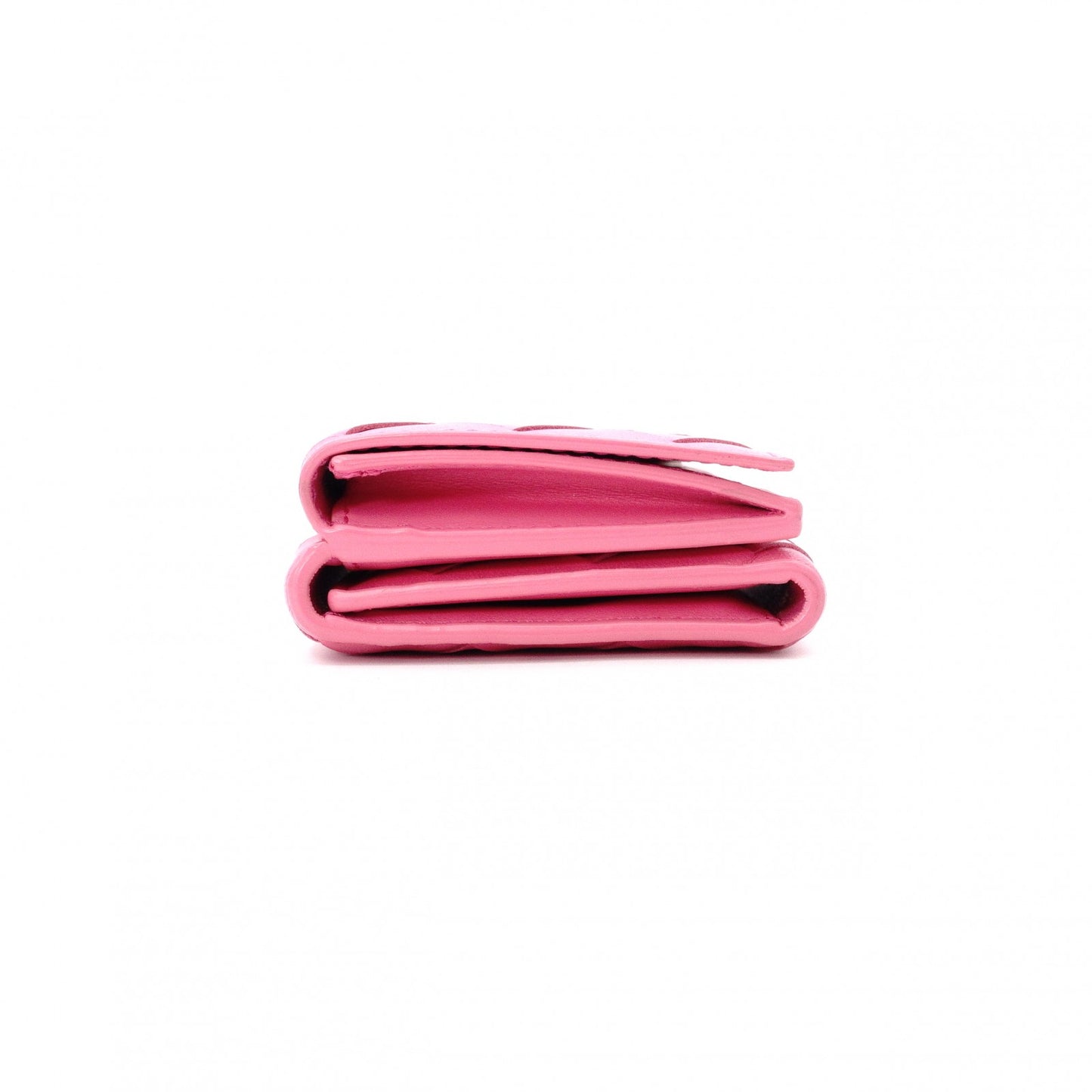 Bottega Veneta Intrecciato Tri-Fold Wallet, Leather, Pink, Wallet