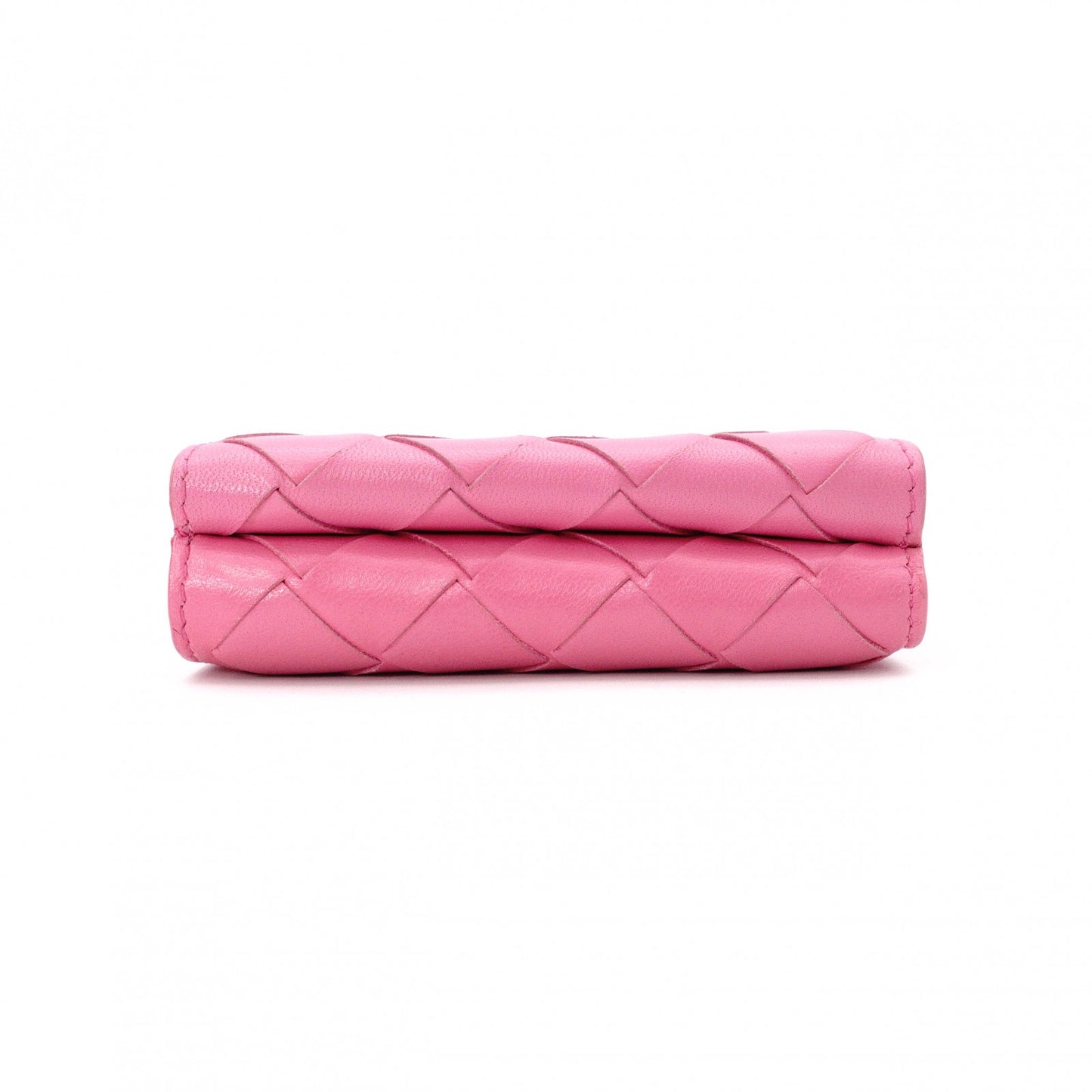 Bottega Veneta Intrecciato Tri-Fold Wallet, Leather, Pink, Wallet
