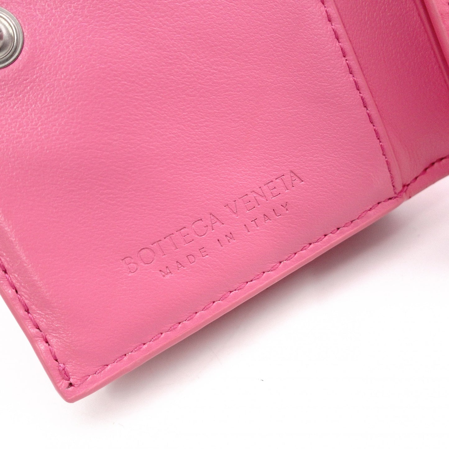 Bottega Veneta Intrecciato Tri-Fold Wallet, Leather, Pink, Wallet