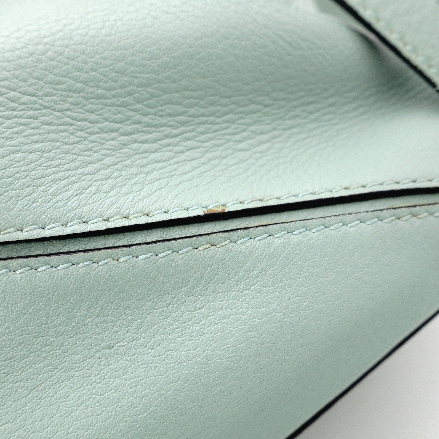 LOEWE Puzzle Medium Handbag, Leather, Green, 2-Way Crossbody