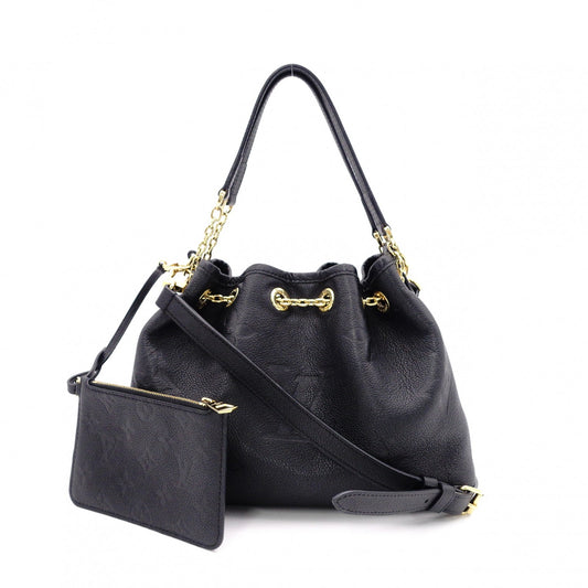 LOUIS VUITTON M47209 Bundle Monogram Imprint Shoulder Bag, Leather, Black, 2-Way