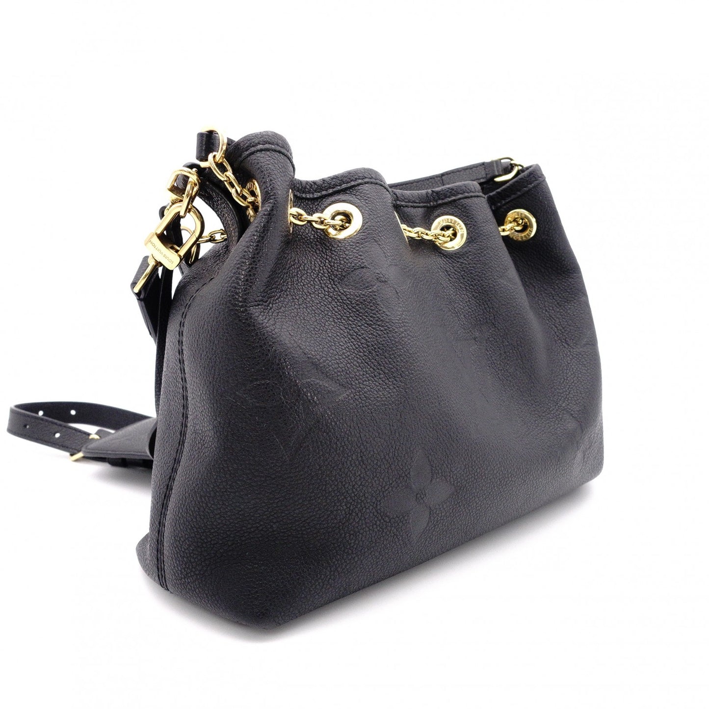 LOUIS VUITTON M47209 Bundle Monogram Imprint Shoulder Bag, Leather, Black, 2-Way