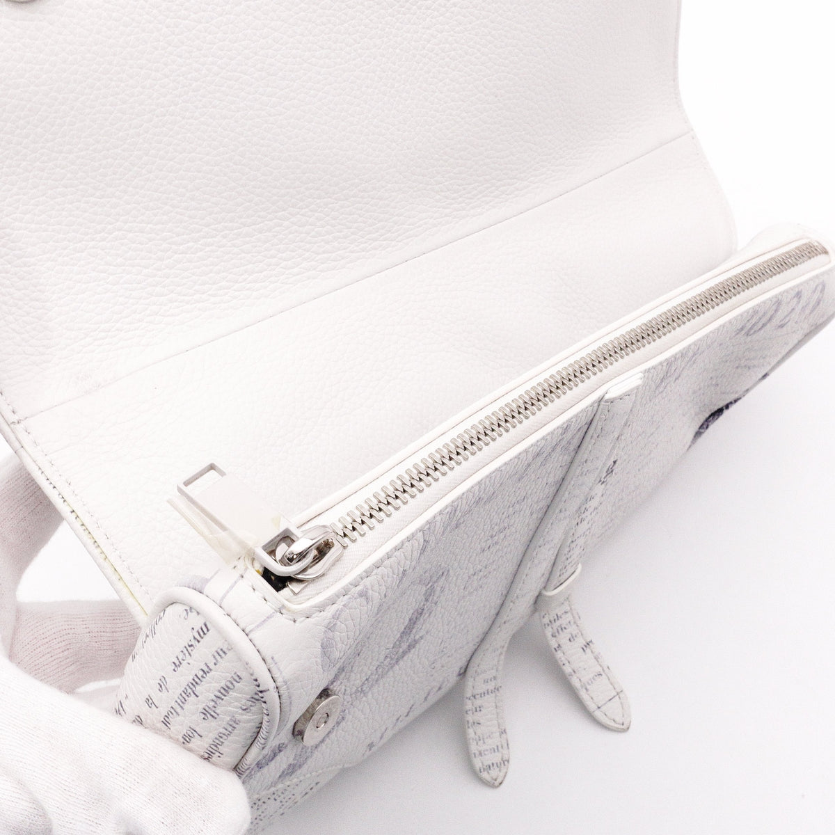 Dior Saddle Daniel Arsham Newspaper Shoulder Bag, PVC/Leather, White