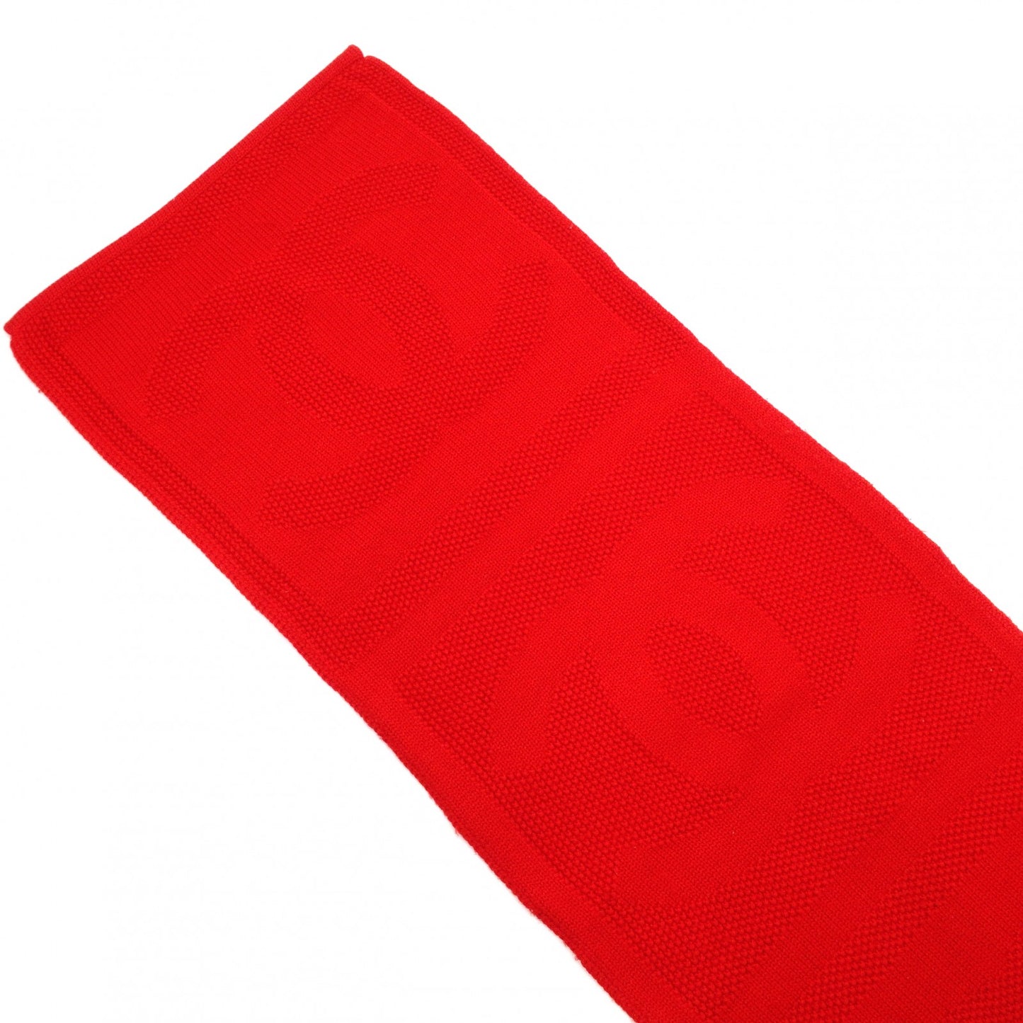 CHANEL Coco Logo Wool Red Scarf